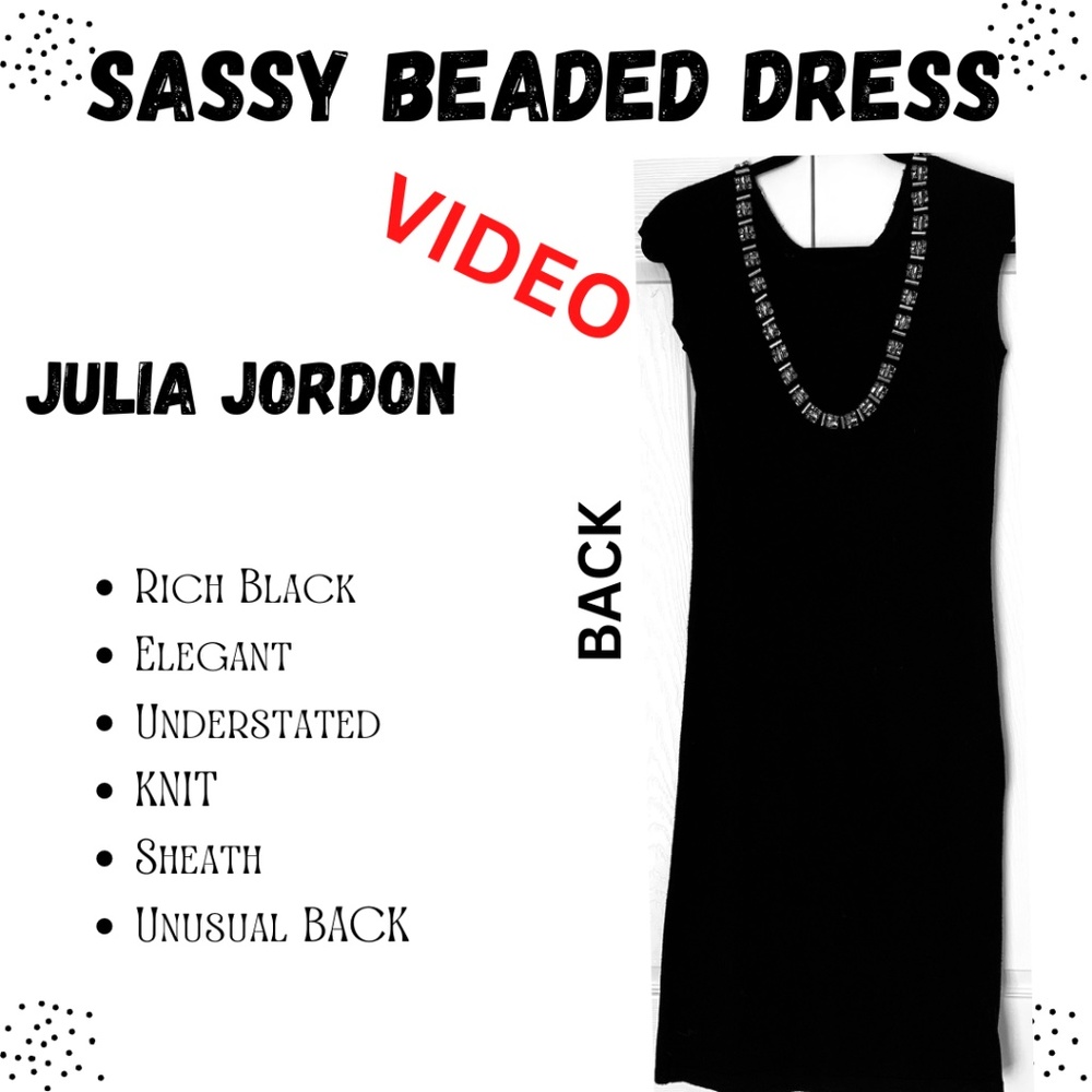 JULIA JORDAN Black Knit Beaded Dress with a bit of SASS